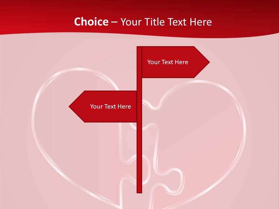 A Heart Shaped Puzzle Piece On A Red Background PowerPoint Template