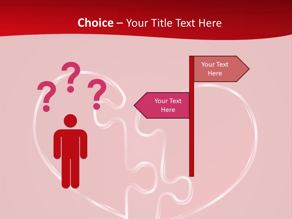 A Heart Shaped Puzzle Piece On A Red Background PowerPoint Template