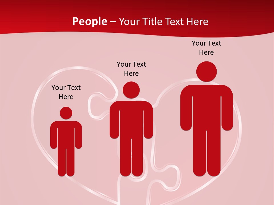 A Heart Shaped Puzzle Piece On A Red Background PowerPoint Template