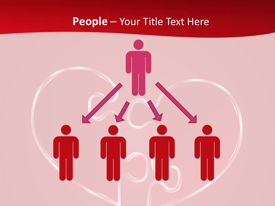 A Heart Shaped Puzzle Piece On A Red Background PowerPoint Template