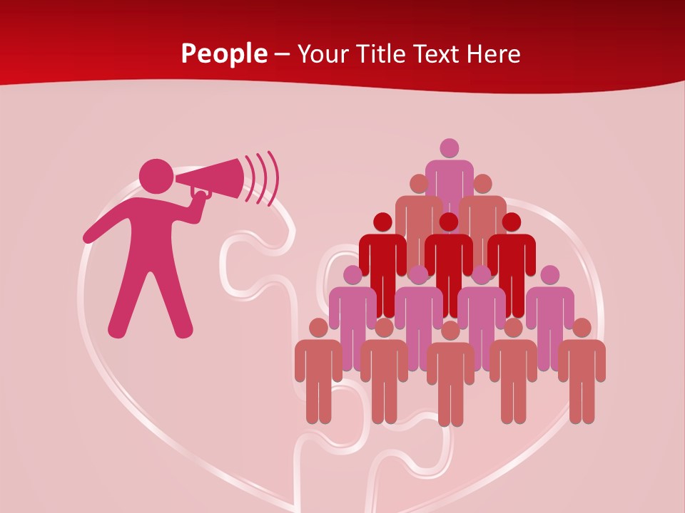 A Heart Shaped Puzzle Piece On A Red Background PowerPoint Template