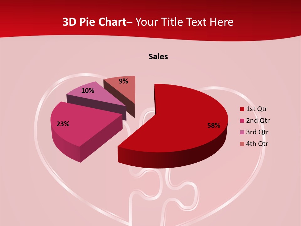 A Heart Shaped Puzzle Piece On A Red Background PowerPoint Template