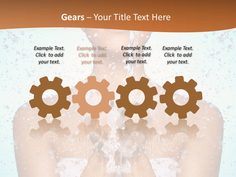 A Woman Washing Her Face With Water From A Faucet PowerPoint Template