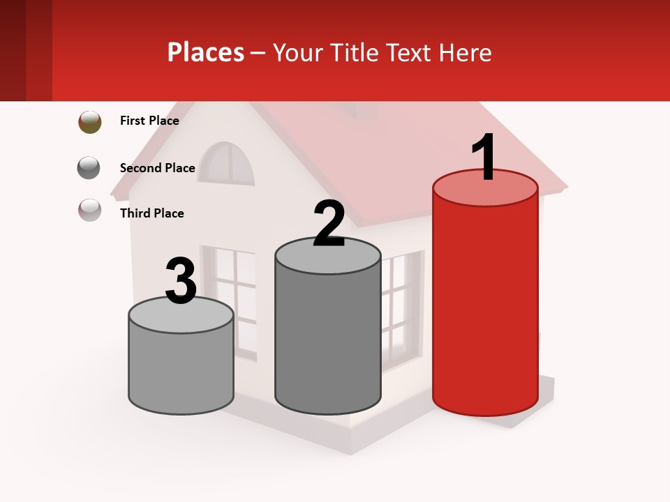 A White House With A Red Roof And A Red Banner PowerPoint Template