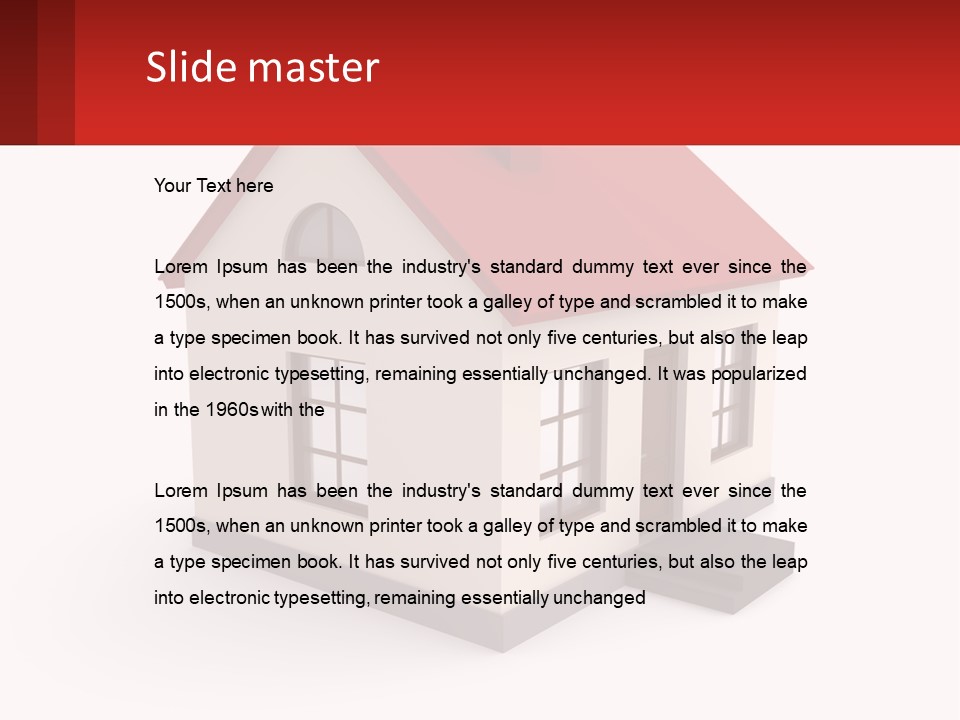 A White House With A Red Roof And A Red Banner PowerPoint Template