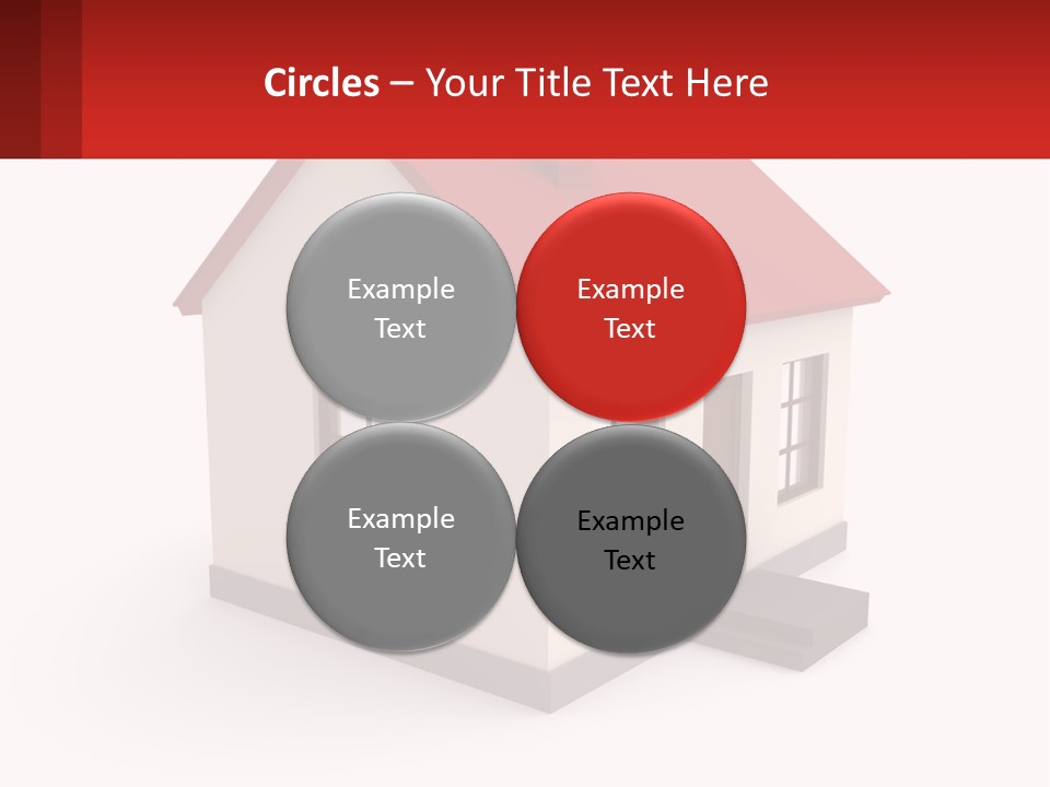 A White House With A Red Roof And A Red Banner PowerPoint Template