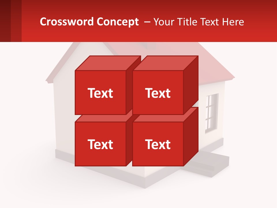 A White House With A Red Roof And A Red Banner PowerPoint Template