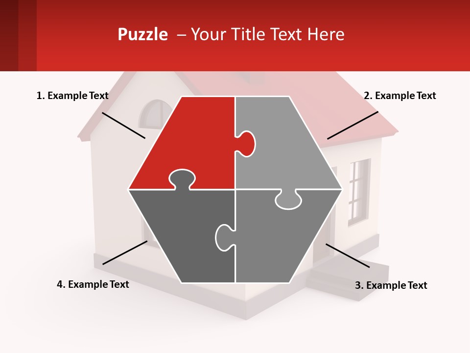 A White House With A Red Roof And A Red Banner PowerPoint Template