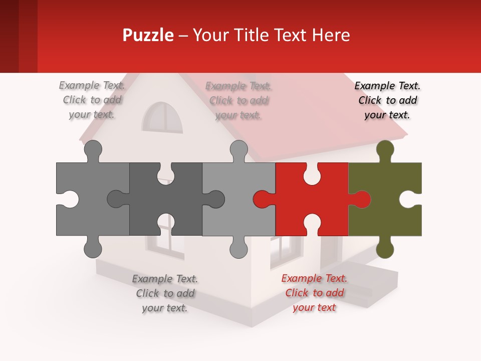 A White House With A Red Roof And A Red Banner PowerPoint Template