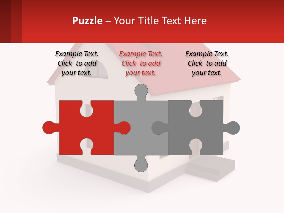 A White House With A Red Roof And A Red Banner PowerPoint Template