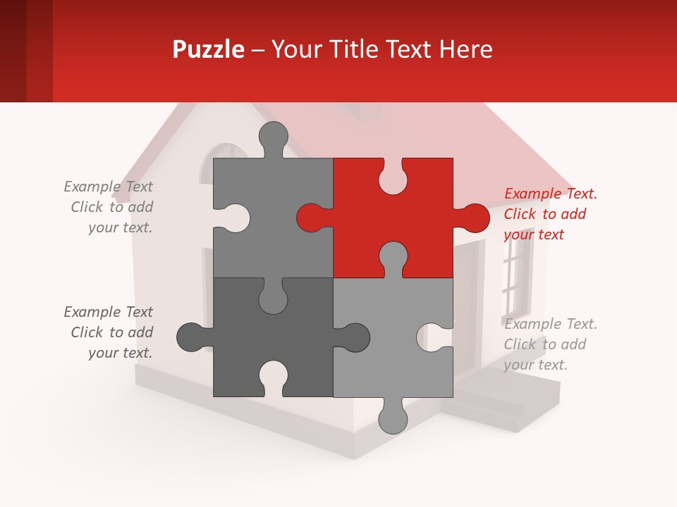 A White House With A Red Roof And A Red Banner PowerPoint Template