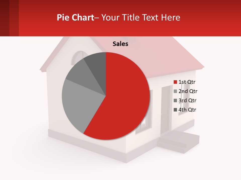 A White House With A Red Roof And A Red Banner PowerPoint Template