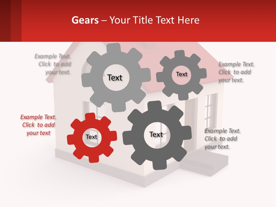 A White House With A Red Roof And A Red Banner PowerPoint Template