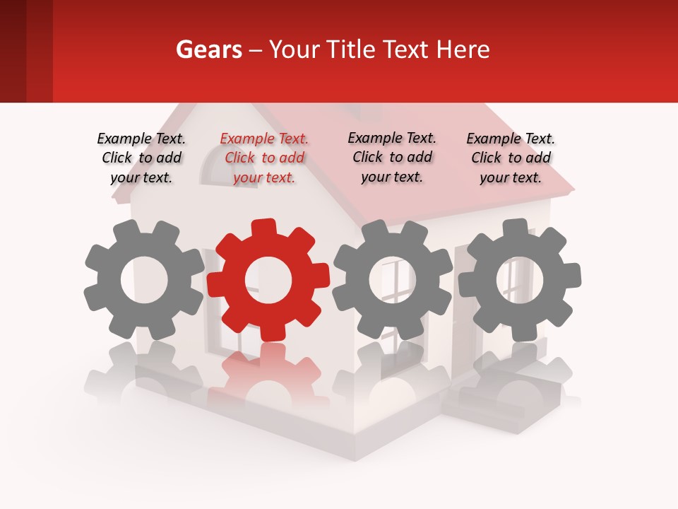 A White House With A Red Roof And A Red Banner PowerPoint Template