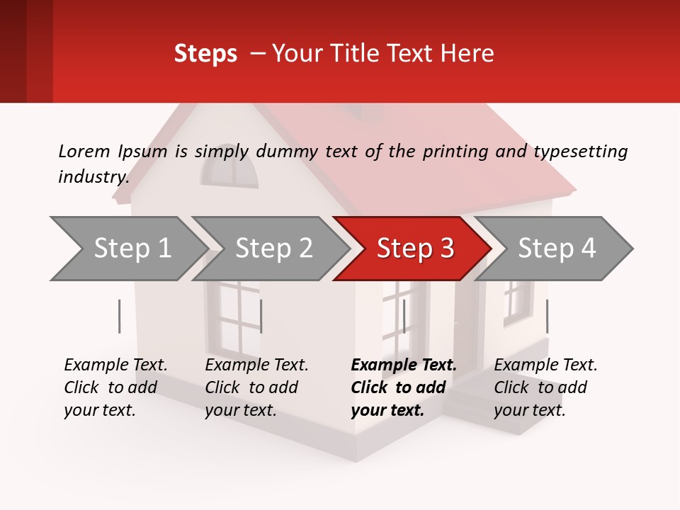 A White House With A Red Roof And A Red Banner PowerPoint Template