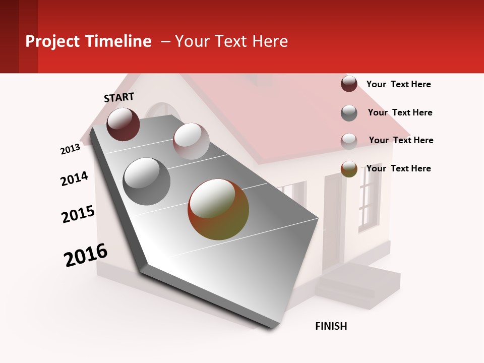 A White House With A Red Roof And A Red Banner PowerPoint Template