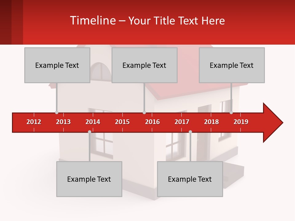 A White House With A Red Roof And A Red Banner PowerPoint Template