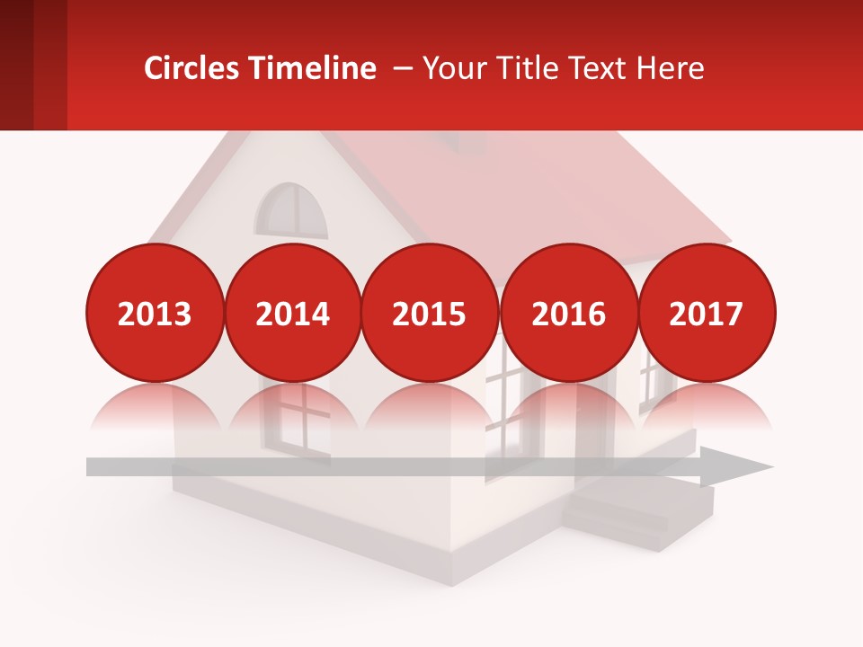 A White House With A Red Roof And A Red Banner PowerPoint Template