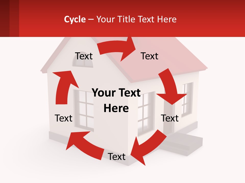 A White House With A Red Roof And A Red Banner PowerPoint Template