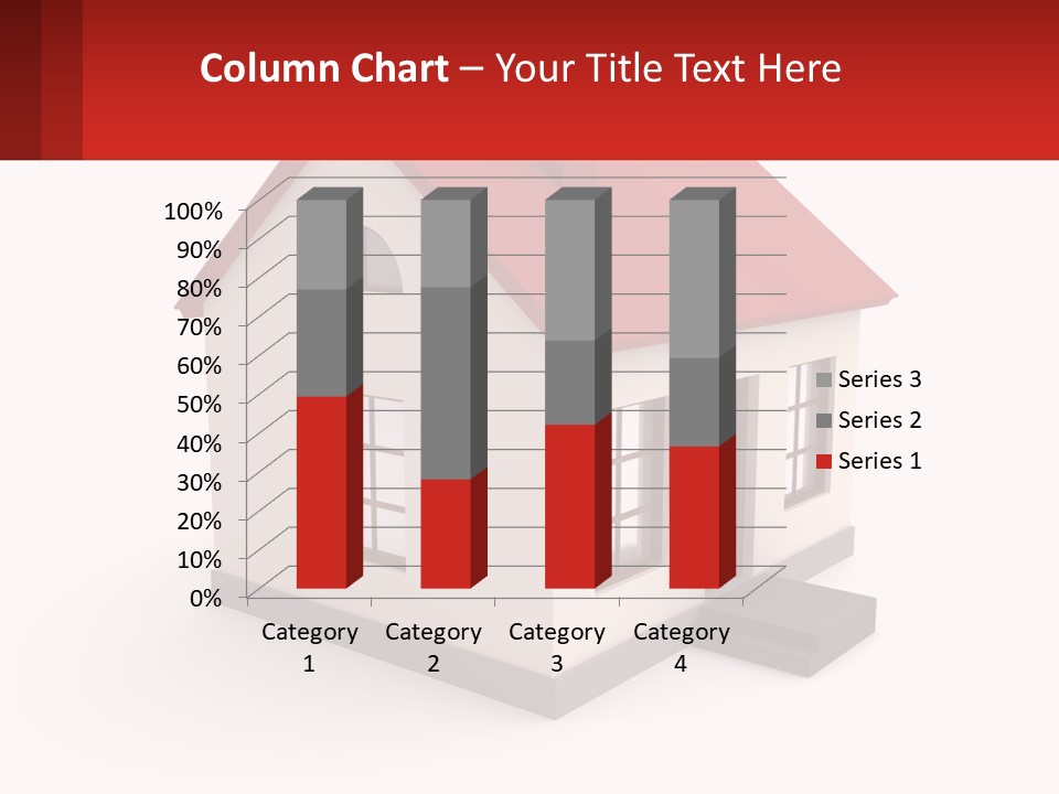 A White House With A Red Roof And A Red Banner PowerPoint Template