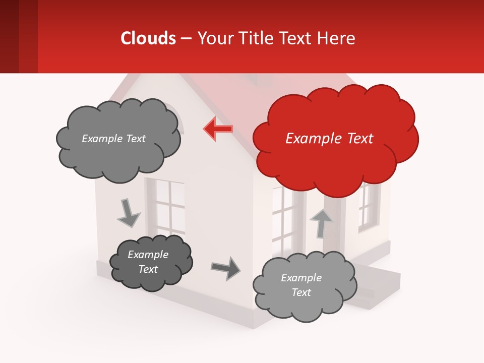 A White House With A Red Roof And A Red Banner PowerPoint Template