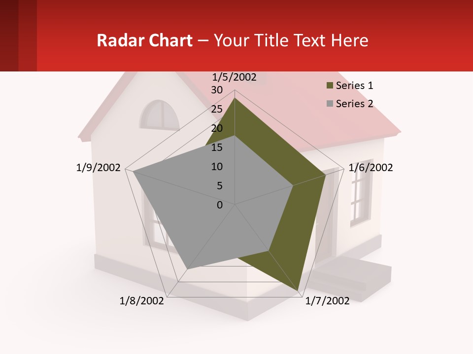A White House With A Red Roof And A Red Banner PowerPoint Template