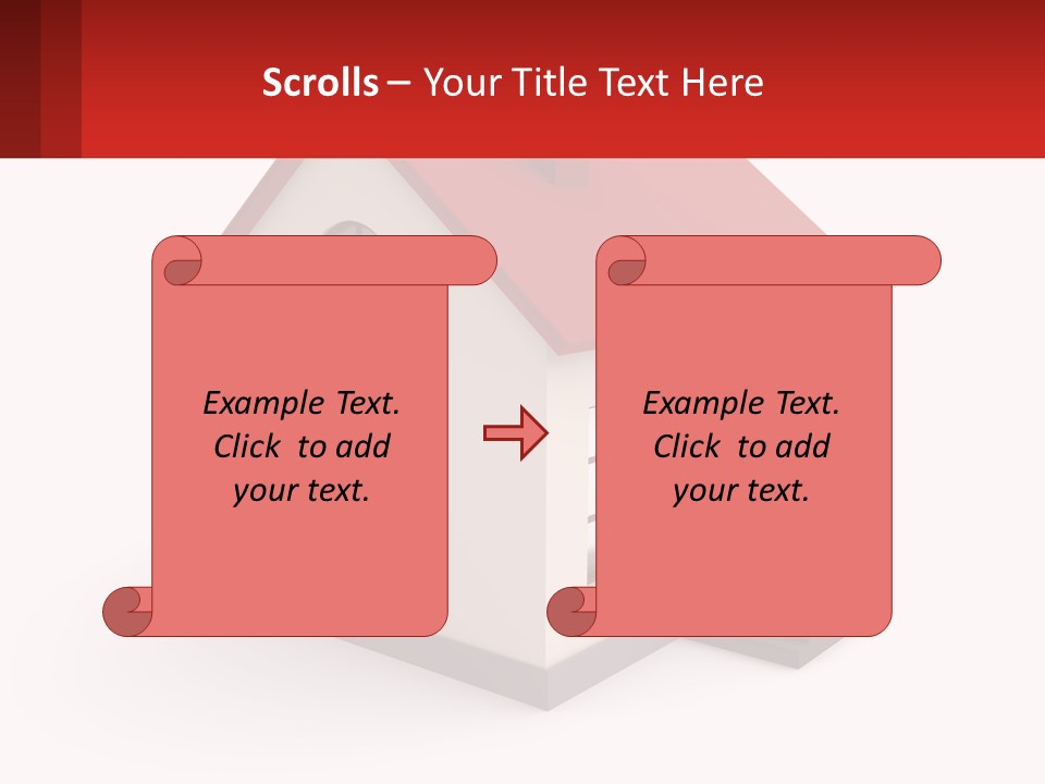 A White House With A Red Roof And A Red Banner PowerPoint Template