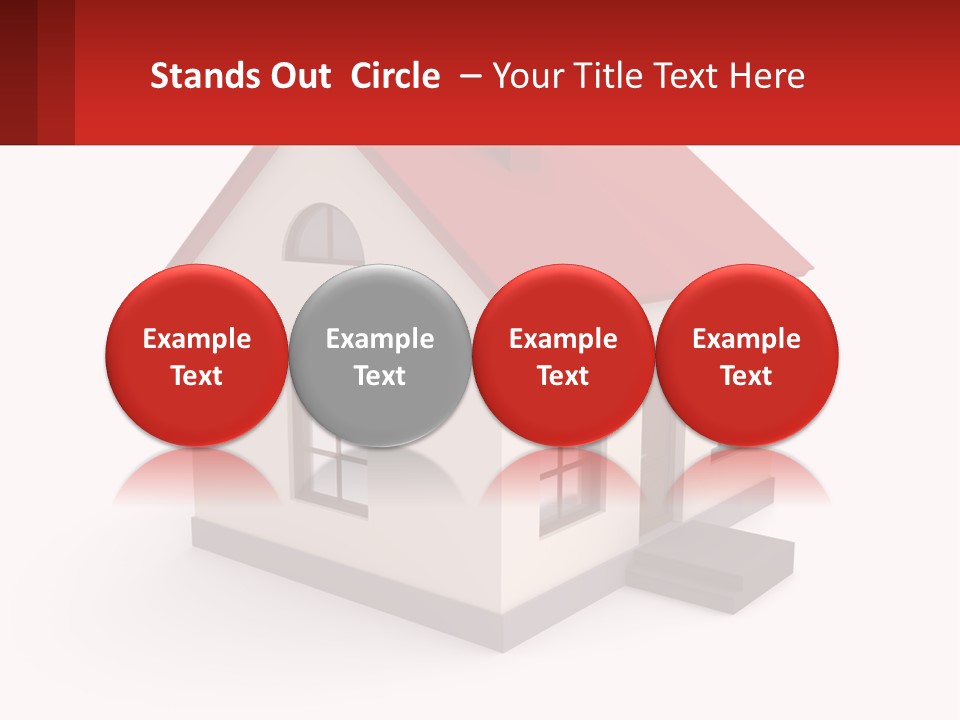 A White House With A Red Roof And A Red Banner PowerPoint Template