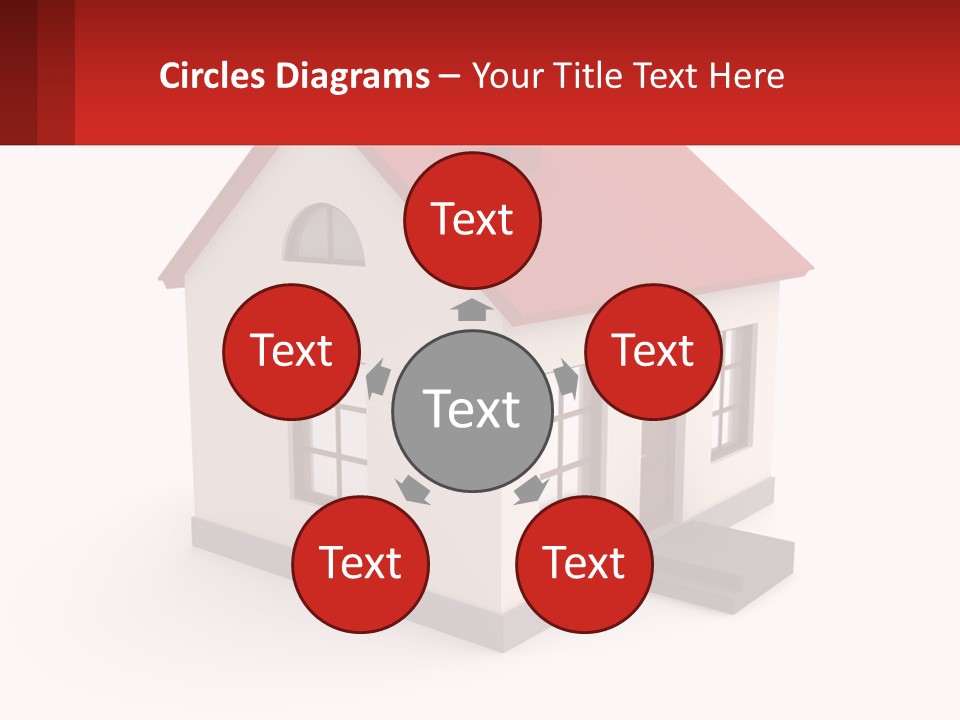 A White House With A Red Roof And A Red Banner PowerPoint Template