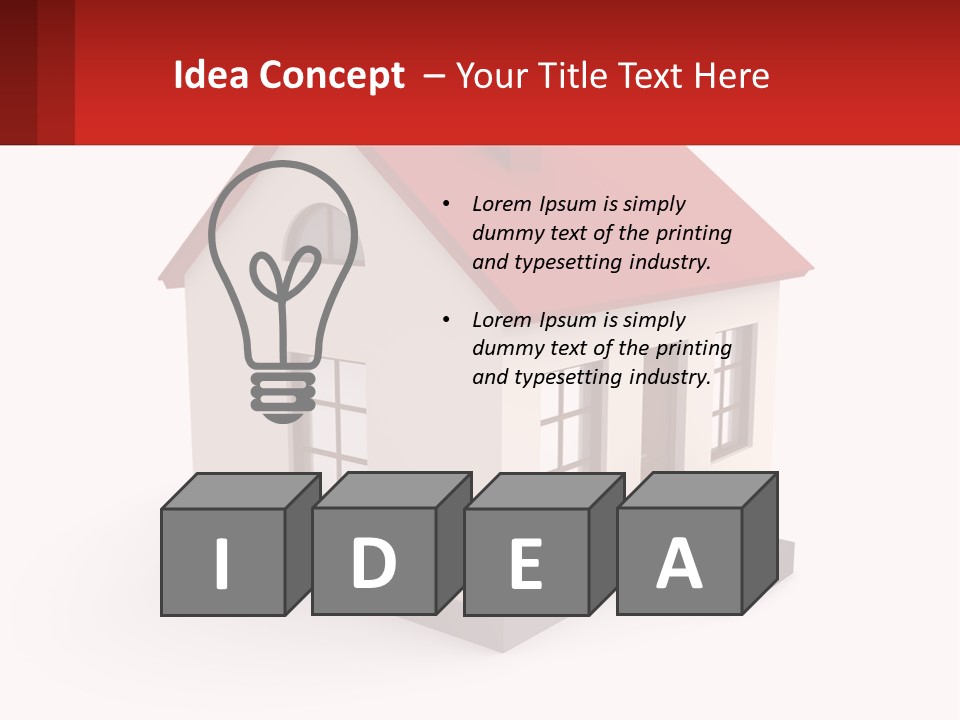 A White House With A Red Roof And A Red Banner PowerPoint Template