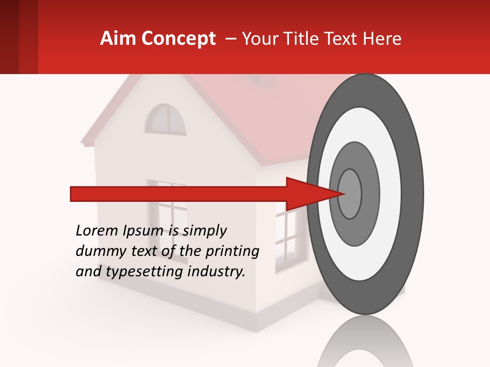 A White House With A Red Roof And A Red Banner PowerPoint Template