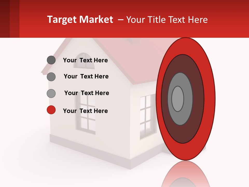 A White House With A Red Roof And A Red Banner PowerPoint Template