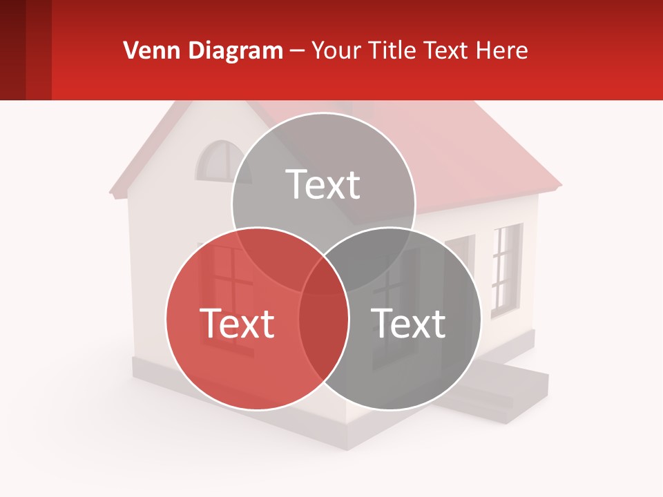 A White House With A Red Roof And A Red Banner PowerPoint Template