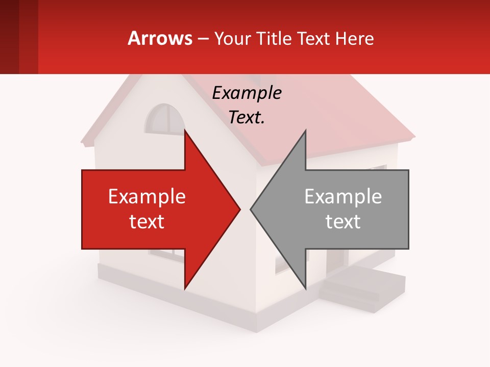 A White House With A Red Roof And A Red Banner PowerPoint Template