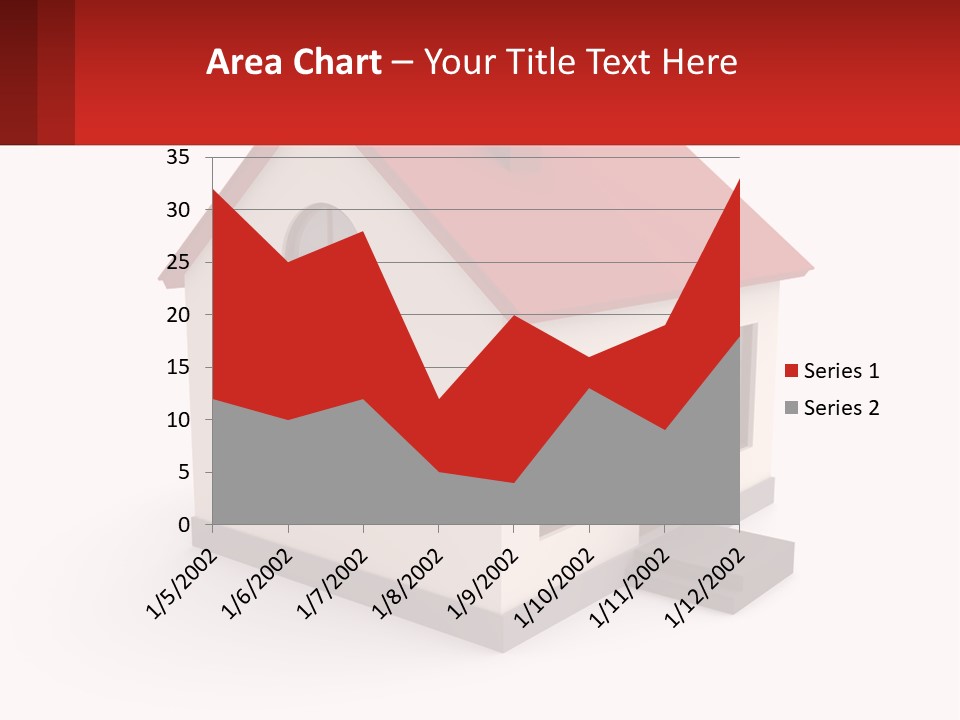 A White House With A Red Roof And A Red Banner PowerPoint Template