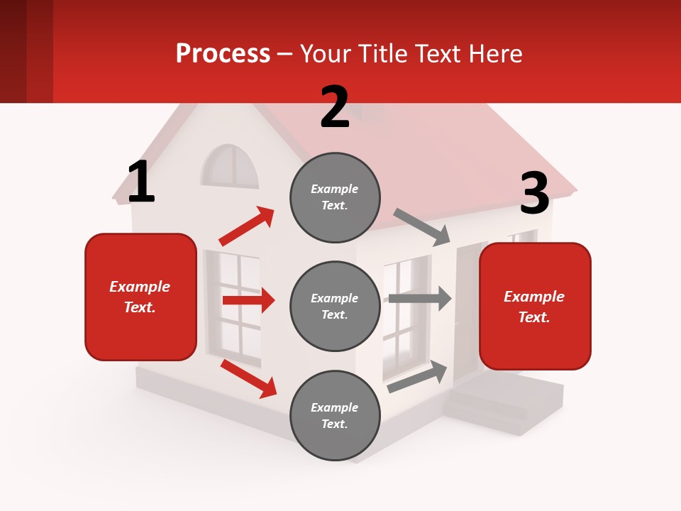 A White House With A Red Roof And A Red Banner PowerPoint Template