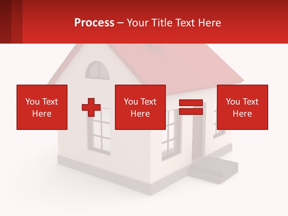 A White House With A Red Roof And A Red Banner PowerPoint Template
