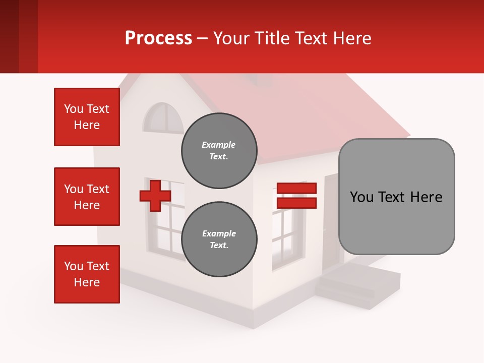A White House With A Red Roof And A Red Banner PowerPoint Template