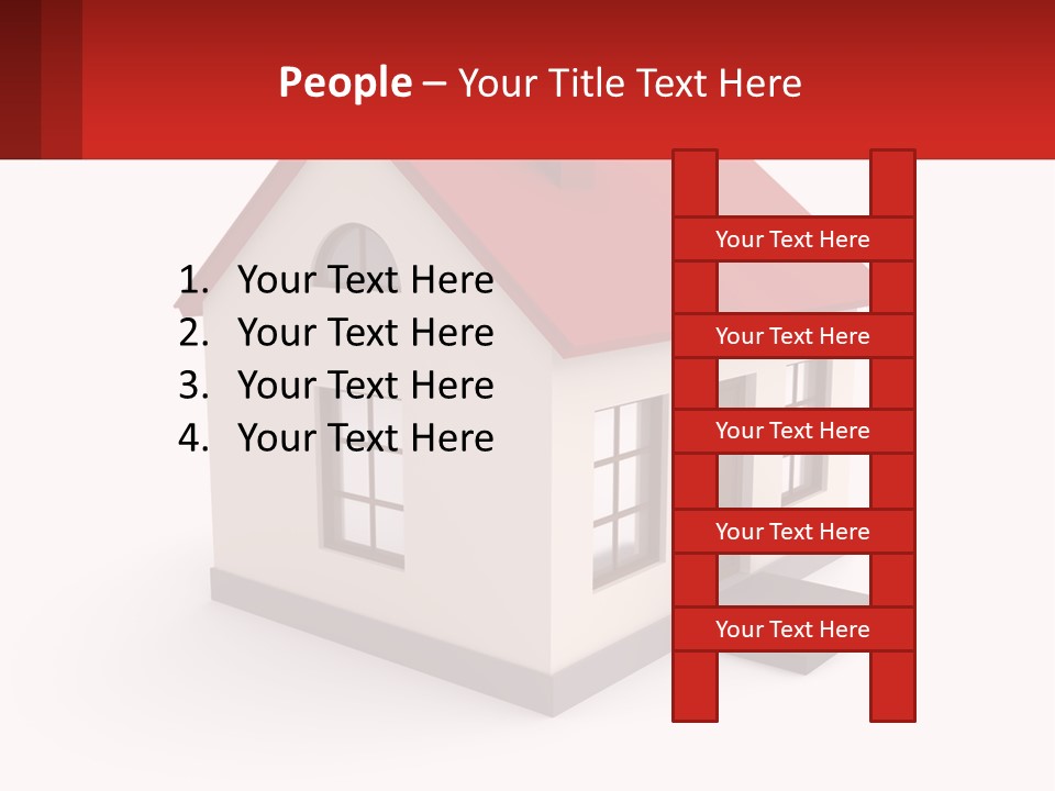 A White House With A Red Roof And A Red Banner PowerPoint Template