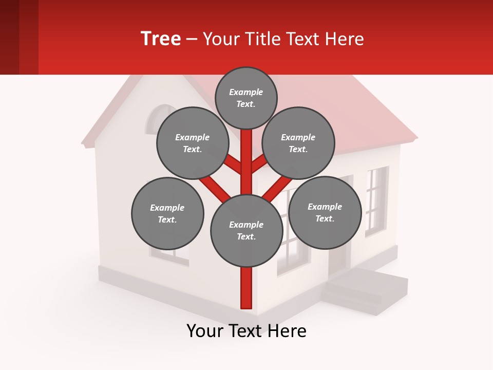 A White House With A Red Roof And A Red Banner PowerPoint Template