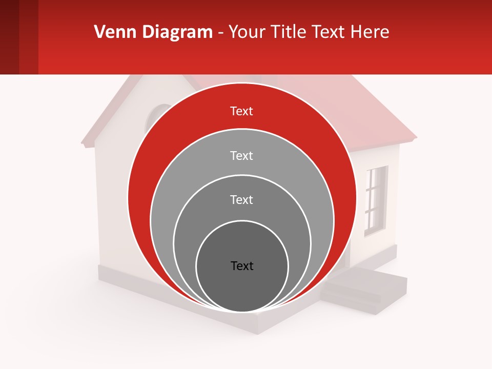 A White House With A Red Roof And A Red Banner PowerPoint Template
