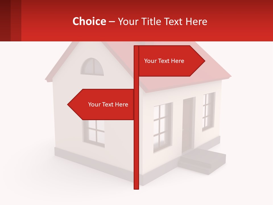 A White House With A Red Roof And A Red Banner PowerPoint Template