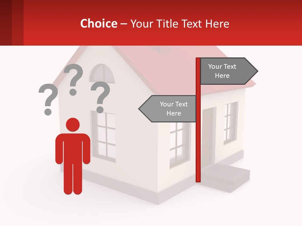 A White House With A Red Roof And A Red Banner PowerPoint Template