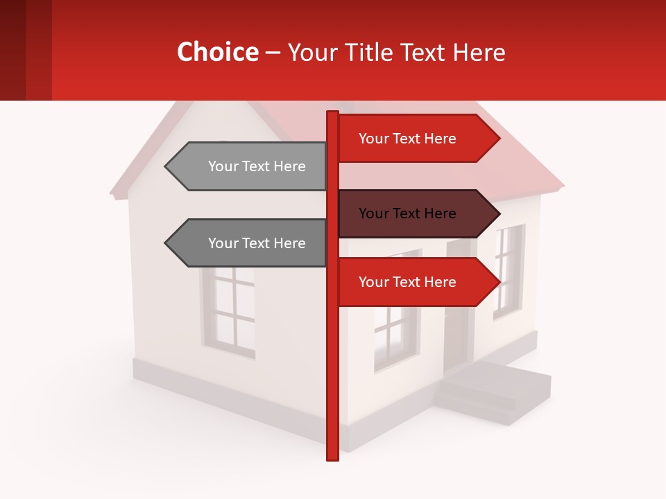 A White House With A Red Roof And A Red Banner PowerPoint Template