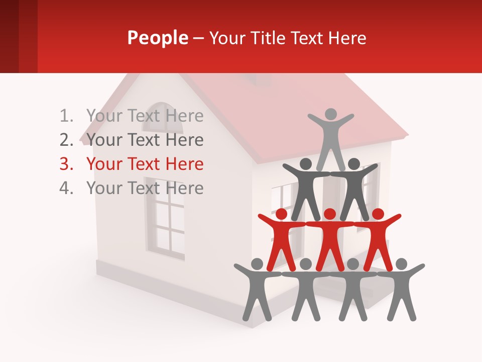 A White House With A Red Roof And A Red Banner PowerPoint Template