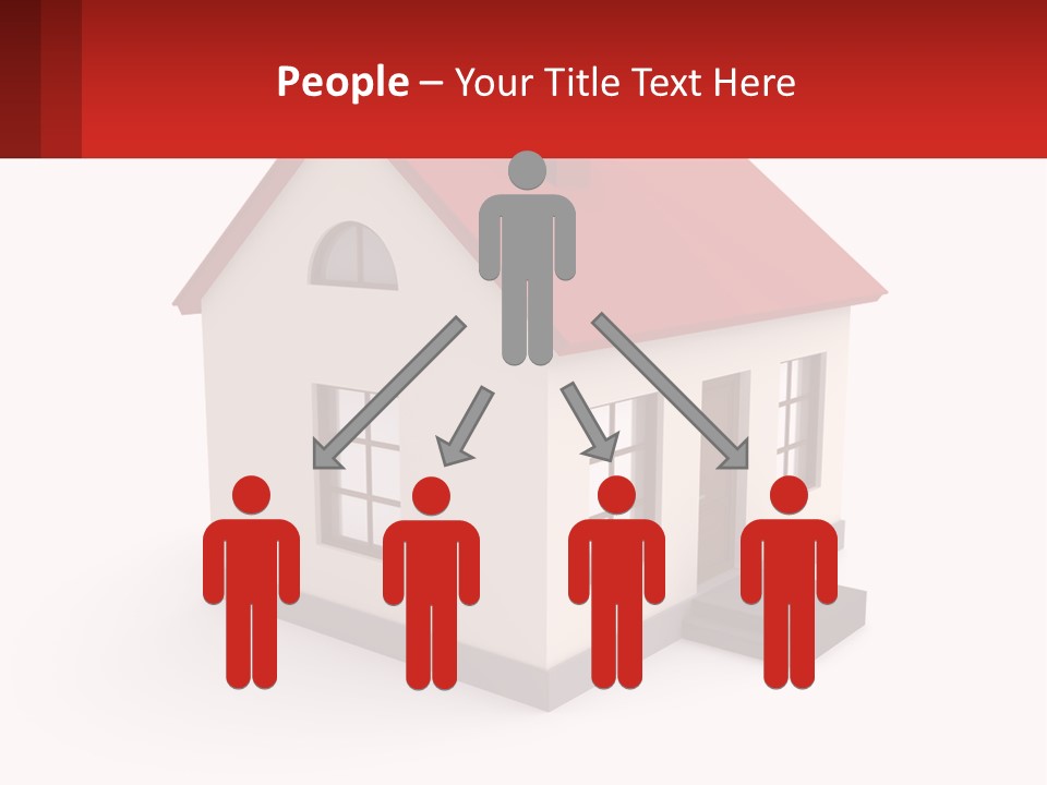 A White House With A Red Roof And A Red Banner PowerPoint Template