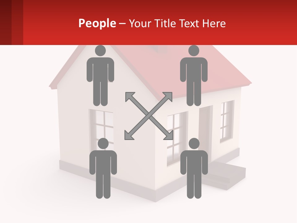 A White House With A Red Roof And A Red Banner PowerPoint Template