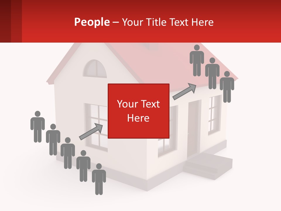 A White House With A Red Roof And A Red Banner PowerPoint Template