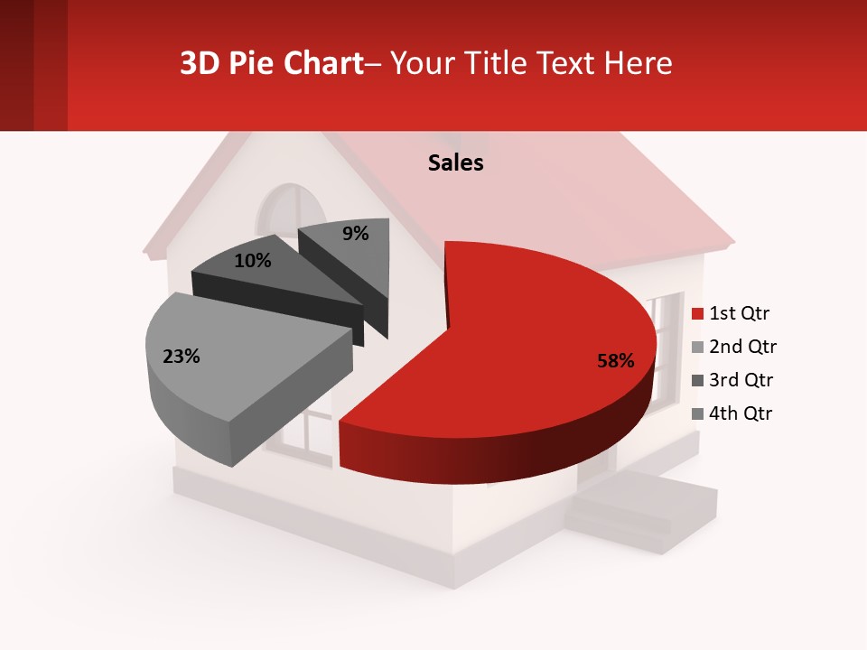 A White House With A Red Roof And A Red Banner PowerPoint Template