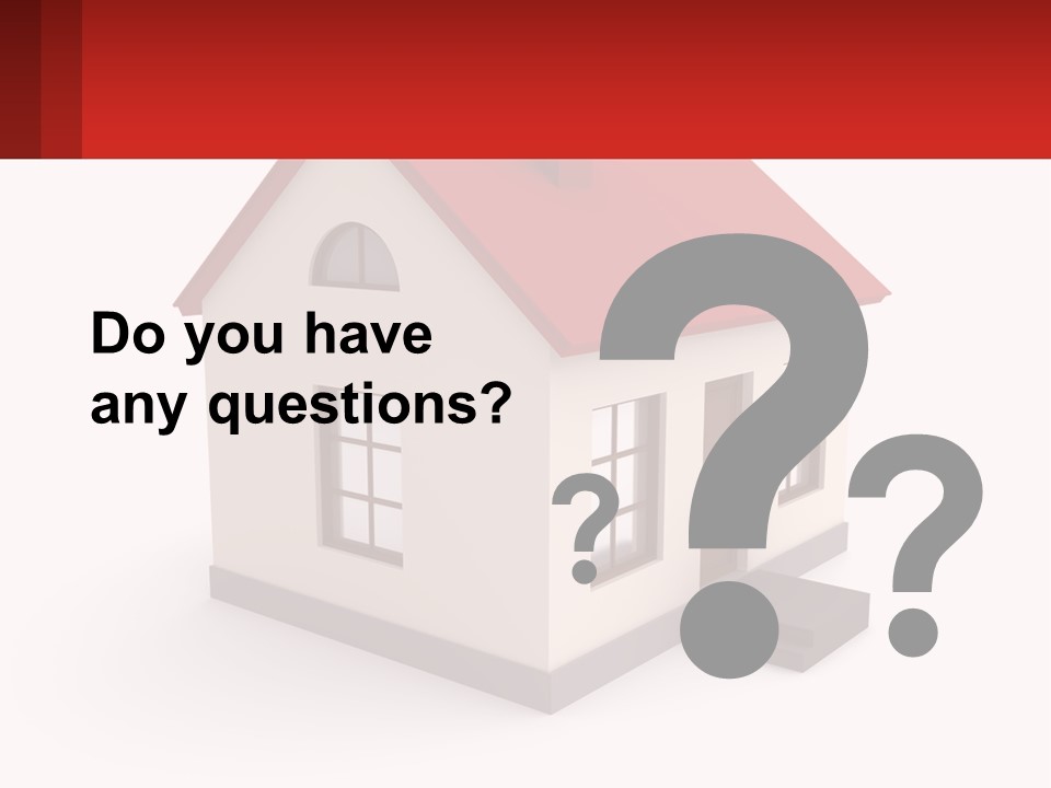 A White House With A Red Roof And A Red Banner PowerPoint Template